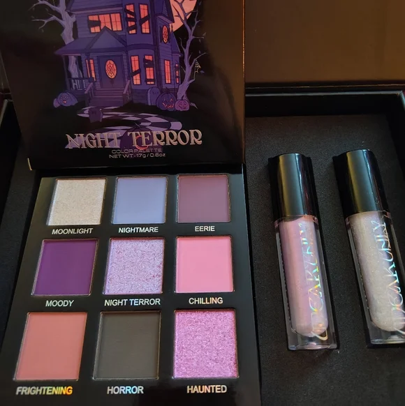 Night Terror Bundle Collection-9 Pan Shadow Palette, Liquid Highlight, Lipgloss - Picture 4 of 5